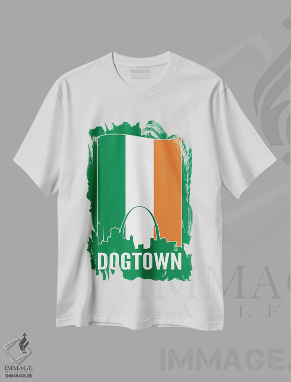 تیشرت سفید طرح دار داگ تاون سنت لوئیس، هنر دیجیتال اثر پرینت های بنتون پارک | فروشگاه ایماژ