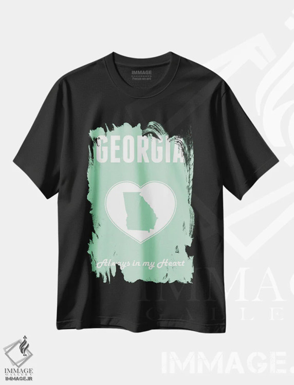 تیشرت مشکی طرح دار جورجیا، هنر دیجیتال اثر پرینت های بنتون پارک | فروشگاه ایماژ