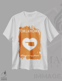 تیشرت سفید طرح دار اوکلاهما، هنر دیجیتال اثر پرینت های بنتون پارک | immage.ir