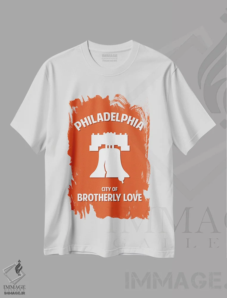 تیشرت سفید طرح دار شهر عشق برادری، هنر دیجیتال اثر پرینت های بنتون پارک | immage.ir