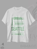 تیشرت سفید طرح دار تایپوگرافی سیاتل، هنر دیجیتال اثر پرینت های بنتون پارک | فروشگاه ایماژ