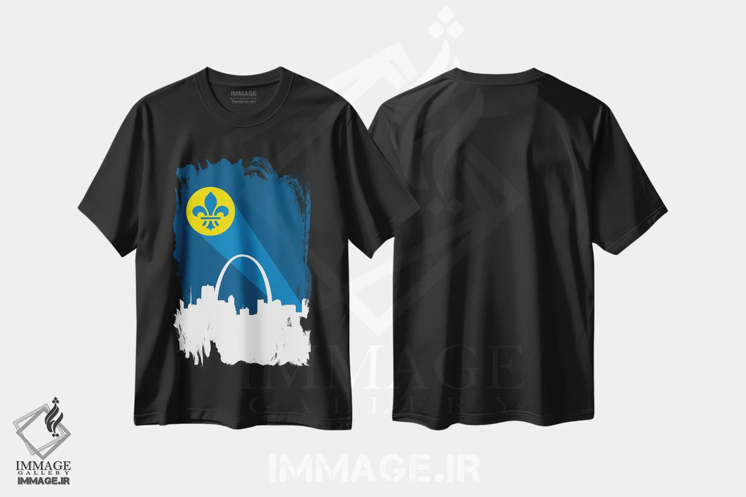 تیشرت مشکی طرح دار سیگنال ابرقهرمانی سنت لوئیس، هنر دیجیتال اثر پرینت های بنتون پارک | فروشگاه ایماژ