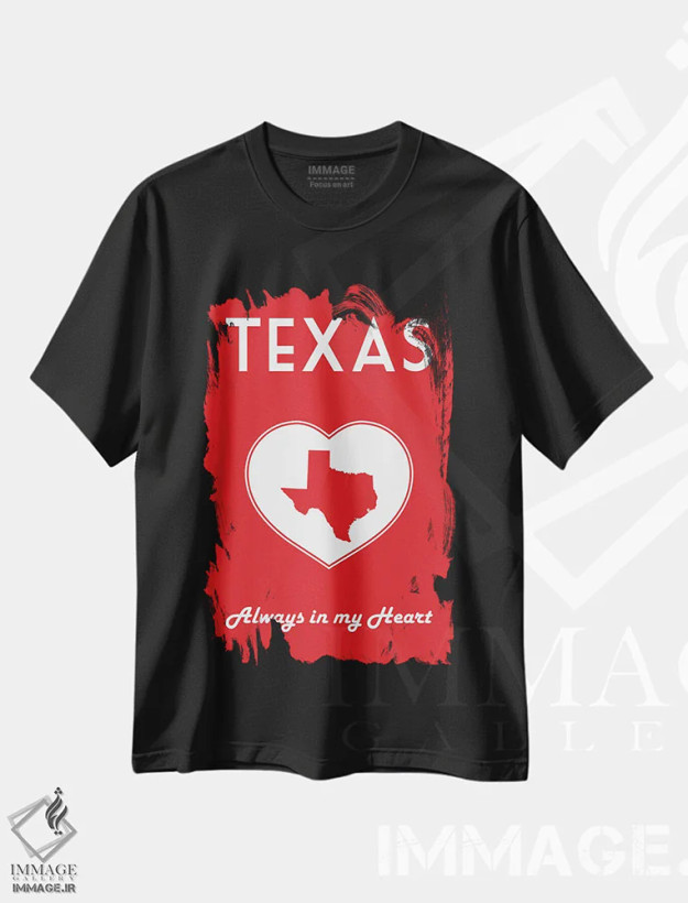 تیشرت مشکی طرح دار تگزاس، هنر دیجیتال اثر پرینت های بنتون پارک | immage.ir