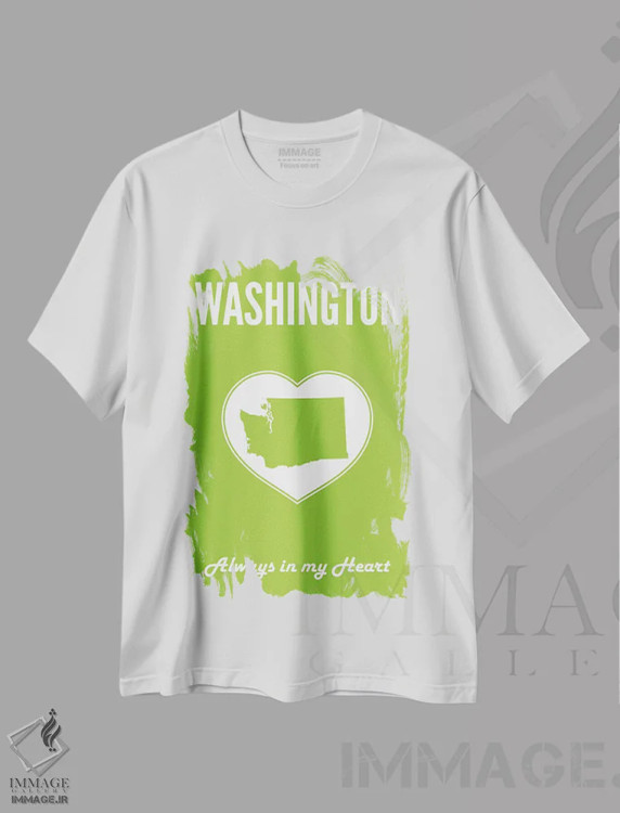 تیشرت سفید طرح دار واشنگتن، هنر دیجیتال اثر پرینت های بنتون پارک | immage.ir