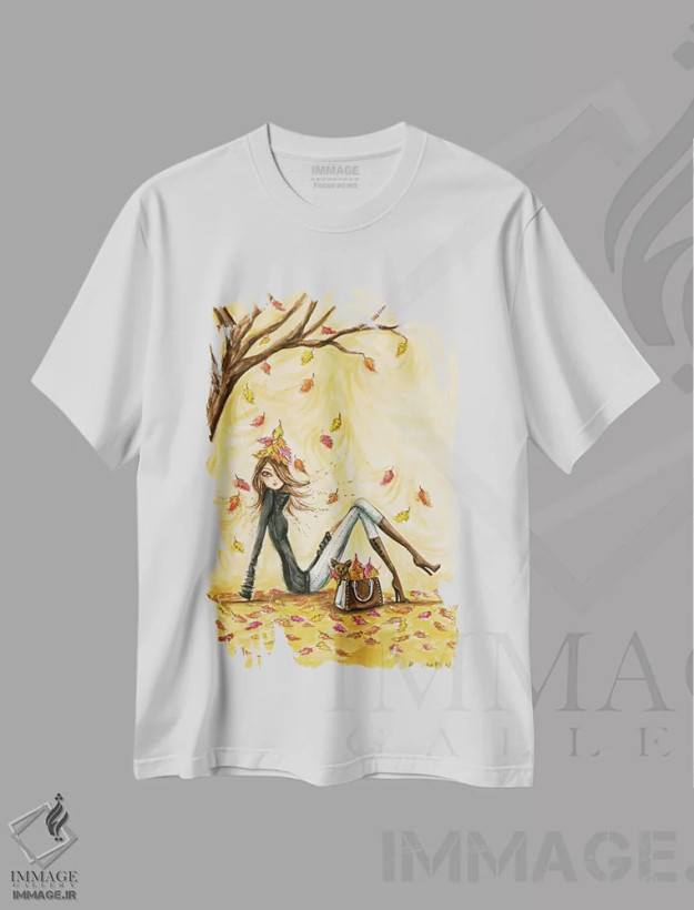 تیشرت سفید طرح دار تابستان، دکور تعطیلات اثر بلا پیلار | فروشگاه ایماژ