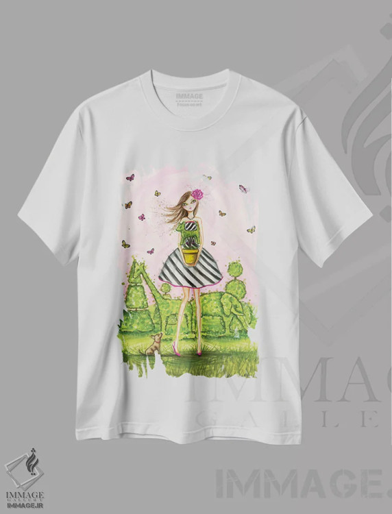 تیشرت سفید طرح دار بونسای توله سگ کوچک، مدیوم اثر بلا پیلار | immage.ir