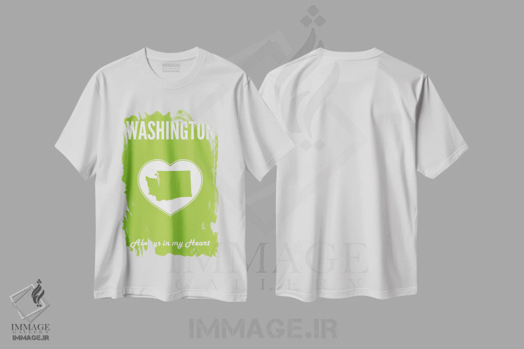تیشرت سفید طرح دار واشنگتن، هنر دیجیتال اثر پرینت های بنتون پارک | immage.ir