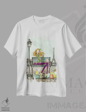 تیشرت سفید طرح دار پاریس، مدیوم اثر بلا پیلار | فروشگاه ایماژ