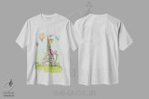 تیشرت سفید طرح دار پاریس، دست نقاشی و طراحی دستی اثر بلا پیلار | immage.ir