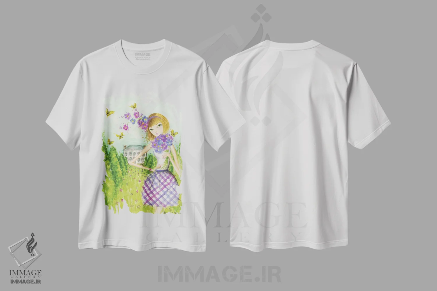 تیشرت سفید طرح دار بهار در سامر ساید شماره ۲، مدیوم اثر بلا پیلار | immage.ir