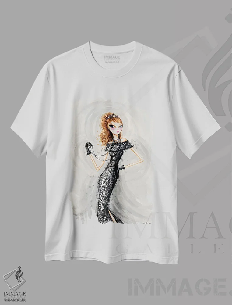 تیشرت سفید طرح دار ستارهٔ کوچک در نیمه شب، مدیوم اثر بلا پیلار | immage.ir