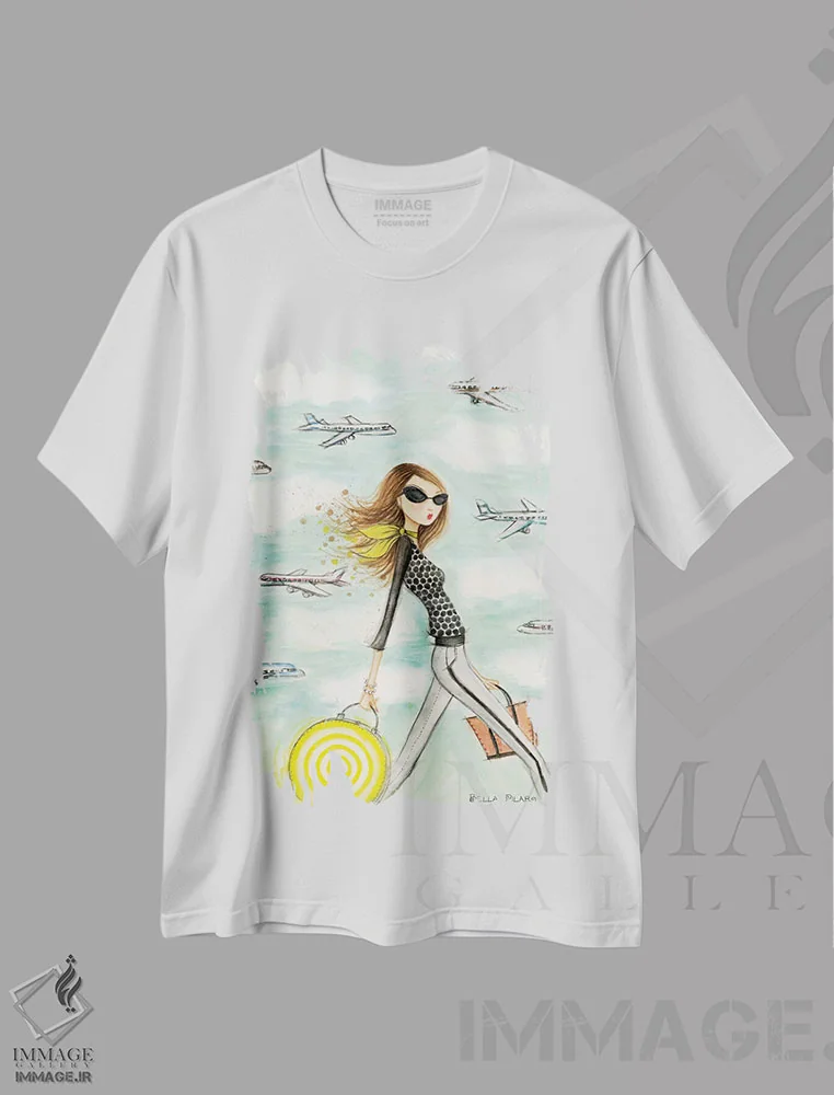 تیشرت سفید طرح دار واندا در راه است، مدیوم اثر بلا پیلار | immage.ir