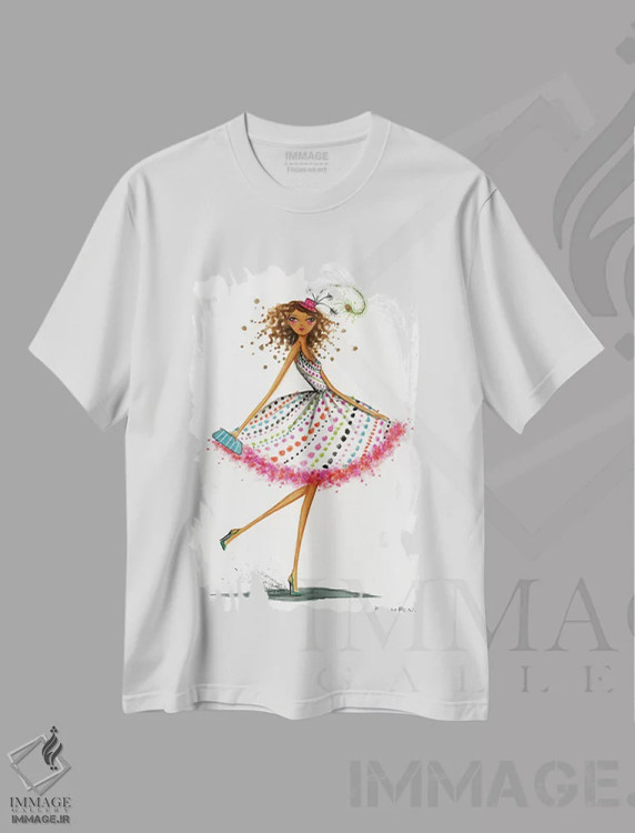 تیشرت سفید طرح دار کلاه مهمانی، مدیوم اثر بلا پیلار | immage.ir