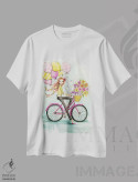 تیشرت سفید طرح دار دوچرخه جشن اثر بلا پیلار | immage.ir