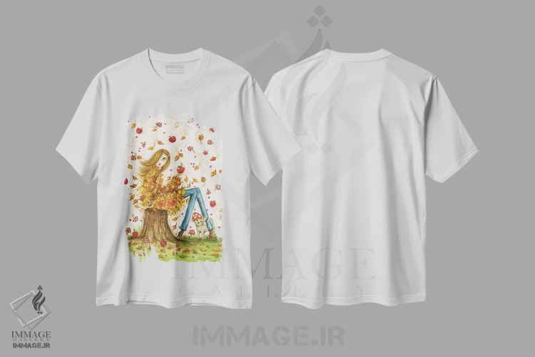 تیشرت سفید طرح دار روز خوش آب و هوای پاییزی، دکور تعطیلات اثر بلا پیلار | فروشگاه ایماژ