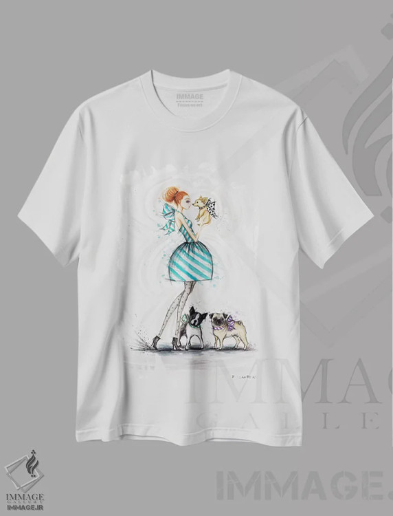 تیشرت سفید طرح دار آرزوی عشق برای تو، دست نقاشی و طراحی دستی اثر بلا پیلار | فروشگاه ایماژ