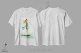 تیشرت سفید طرح دار اسکیت سوار uptown، دست نقاشی و طراحی دستی اثر بلا پیلار | immage.ir
