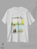 تیشرت سفید طرح دار پالم اسپرینگز بی زمان اثر بلا پیلار | فروشگاه ایماژ