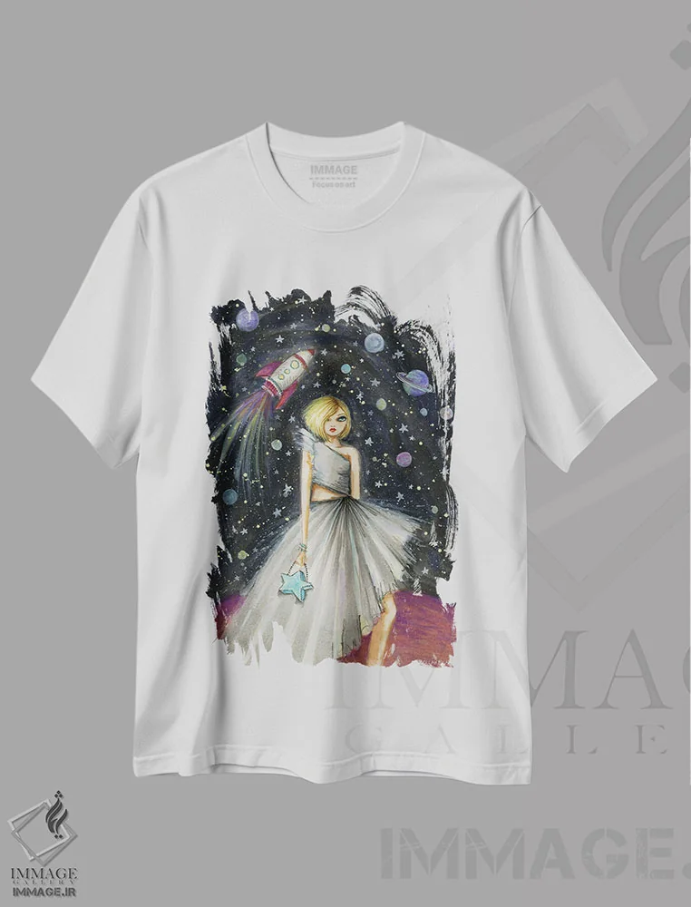 تیشرت سفید طرح دار فرشتهٔ ستاره ای اثر بلا پیلار | immage.ir