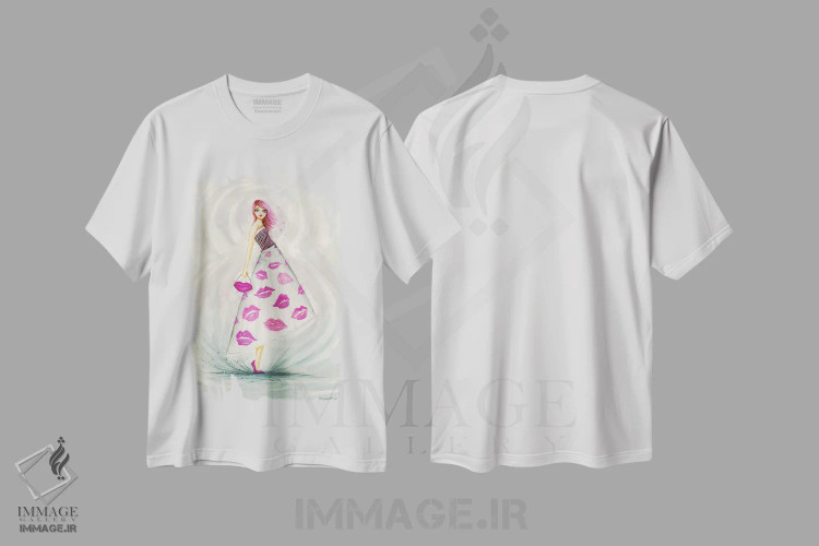 تیشرت سفید طرح دار باید رژلب و کیف را ست کنی اثر بلا پیلار | immage.ir