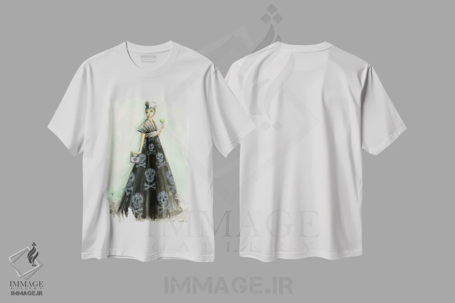 تیشرت سفید طرح دار لیزی و کیفی پر از زهر، دست نقاشی و طراحی دستی اثر بلا پیلار | immage.ir