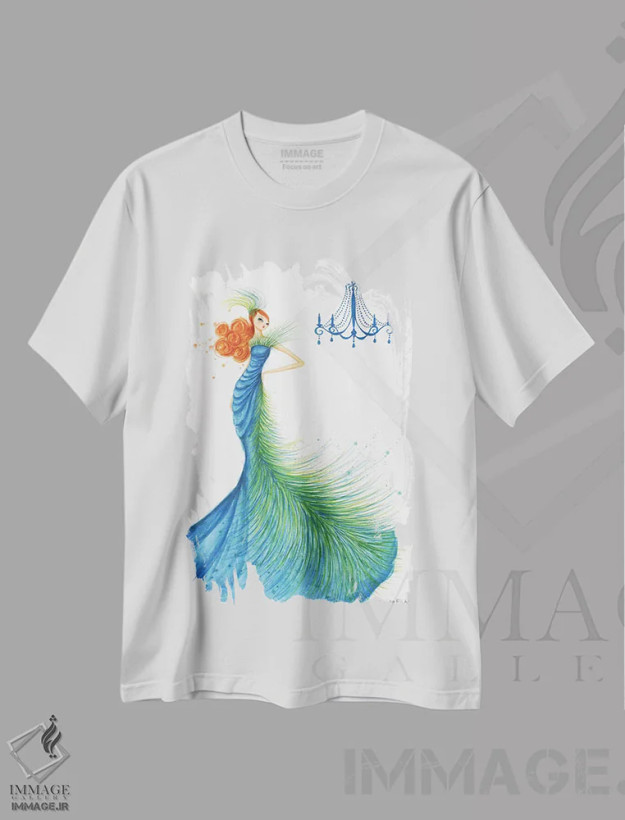 تیشرت سفید طرح دار پر فشن خاص، مدیوم اثر بلا پیلار | فروشگاه ایماژ