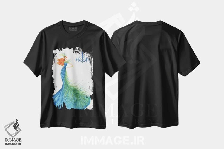 تیشرت مشکی طرح دار پر فشن خاص، مدیوم اثر بلا پیلار | immage.ir