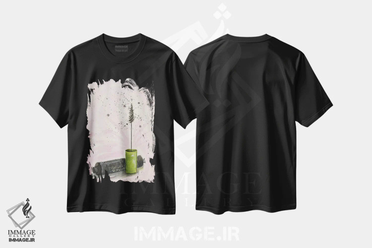 تیشرت مشکی طرح دار ریمل، دکور معاصر اثر بلا پیلار | immage.ir