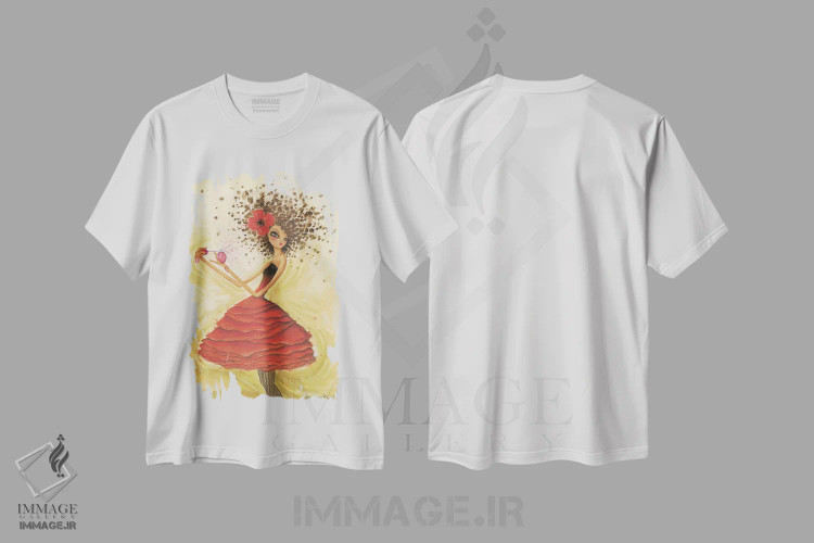 تیشرت سفید طرح دار عطر، مدیوم اثر بلا پیلار | immage.ir
