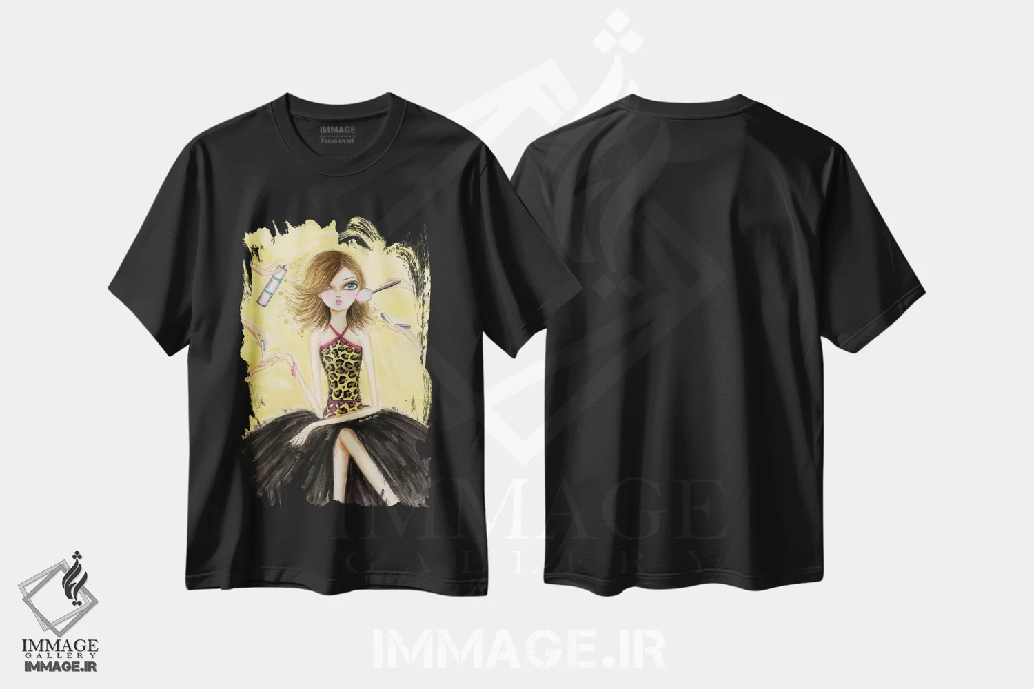 تیشرت مشکی طرح دار به خودت برس، مدیوم اثر بلا پیلار | immage.ir