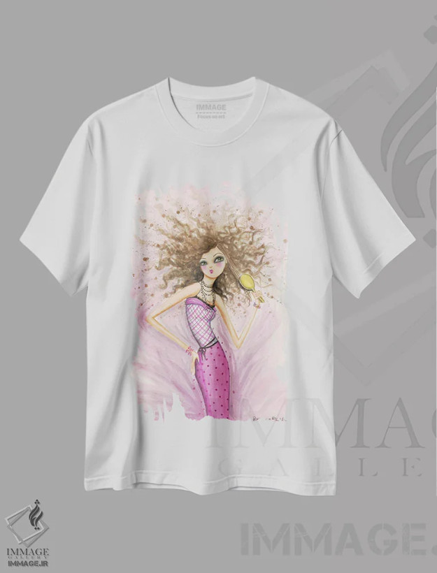 تیشرت سفید طرح دار ناسازگار، مدیوم اثر بلا پیلار | فروشگاه ایماژ