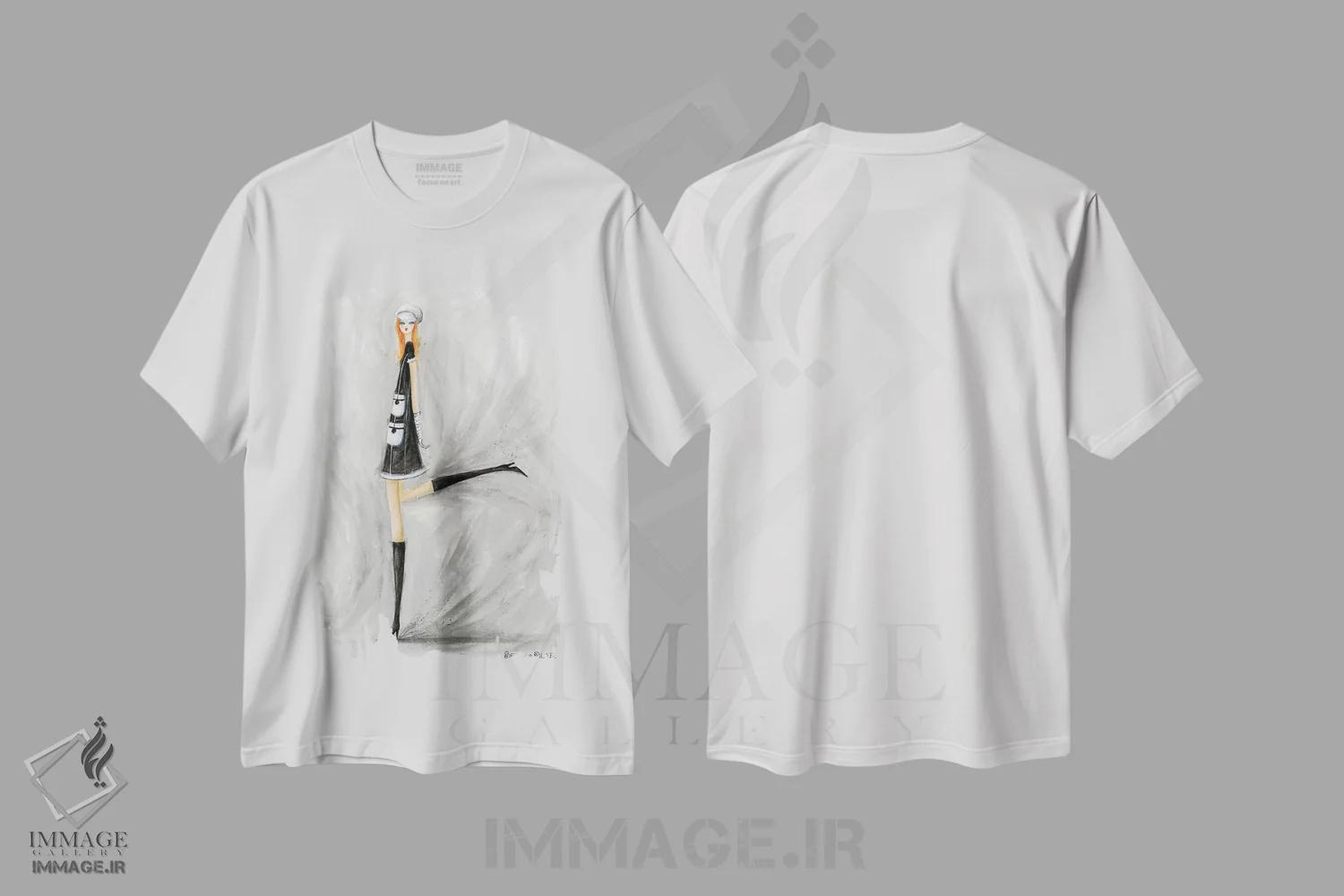 تیشرت سفید طرح دار دختر جیمز باند، مدیوم اثر بلا پیلار | immage.ir