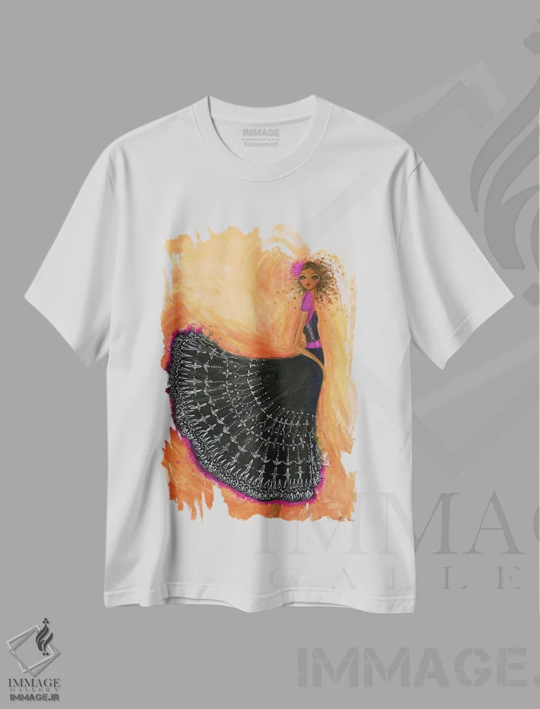 تیشرت سفید طرح دار لاکچری مکزیکی، هنر آمریکایی آفریقایی تبار اثر بلا پیلار | immage.ir