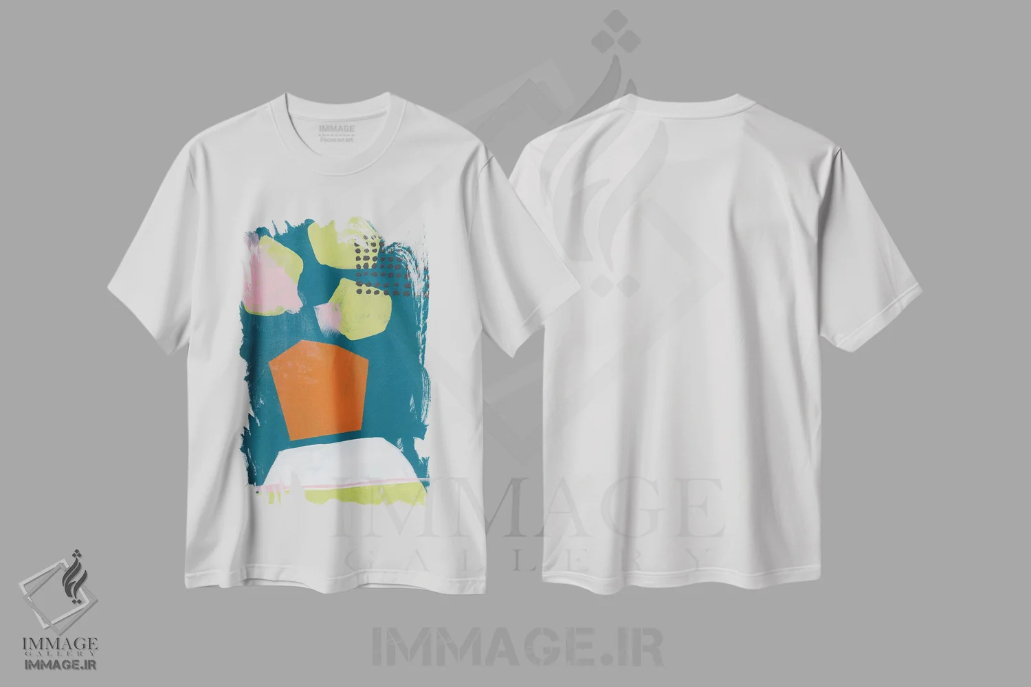 تیشرت سفید طرح دار گلدان، آبستره اثر برانوین بیکر | فروشگاه ایماژ