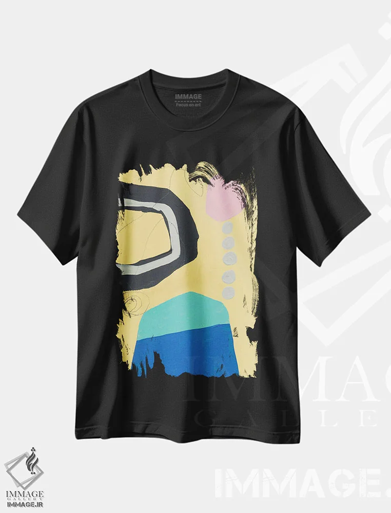تیشرت مشکی طرح دار کوه، آبستره اثر برانوین بیکر | فروشگاه ایماژ