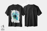 تیشرت مشکی طرح دار مطالعهٔ تصویری گل ها، آبستره اثر کلر برمنر | فروشگاه ایماژ