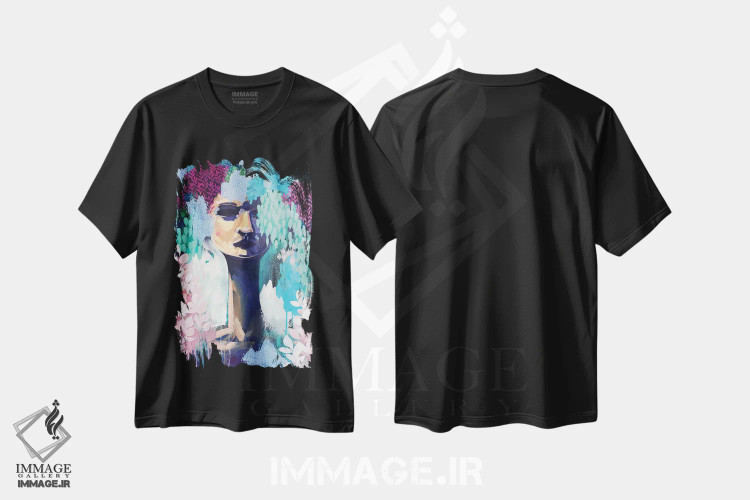 تیشرت مشکی طرح دار آنطور که بودم، آبستره اثر کلر برمنر | immage.ir