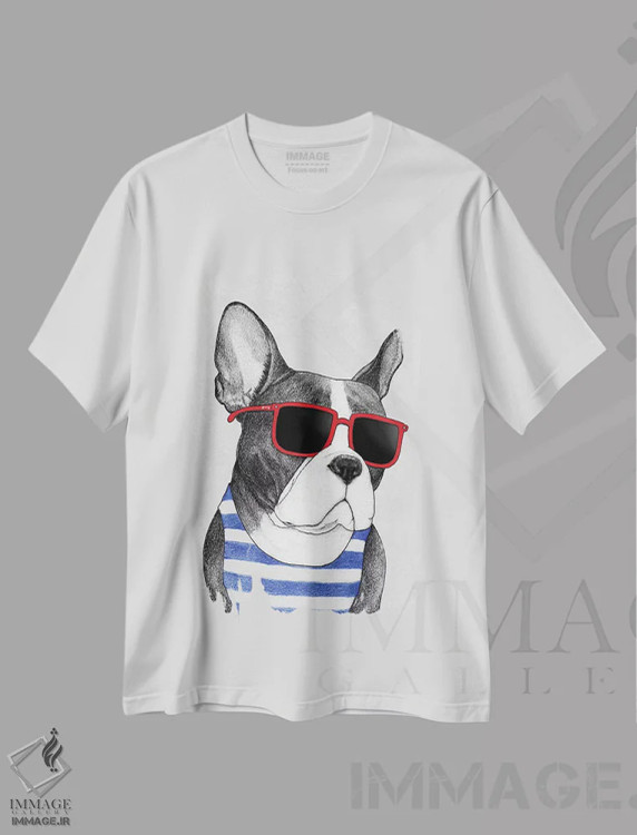 تیشرت سفید طرح دار فرنچی، دست نقاشی و طراحی دستی اثر باروف | فروشگاه ایماژ
