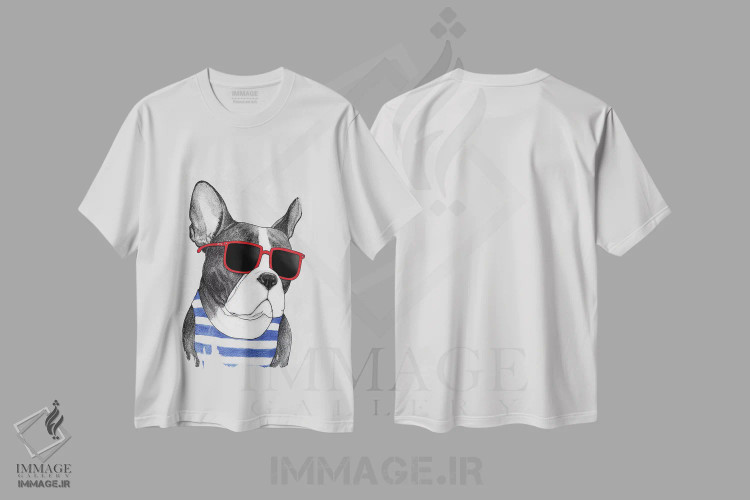 تیشرت سفید طرح دار فرنچی، دست نقاشی و طراحی دستی اثر باروف | فروشگاه ایماژ