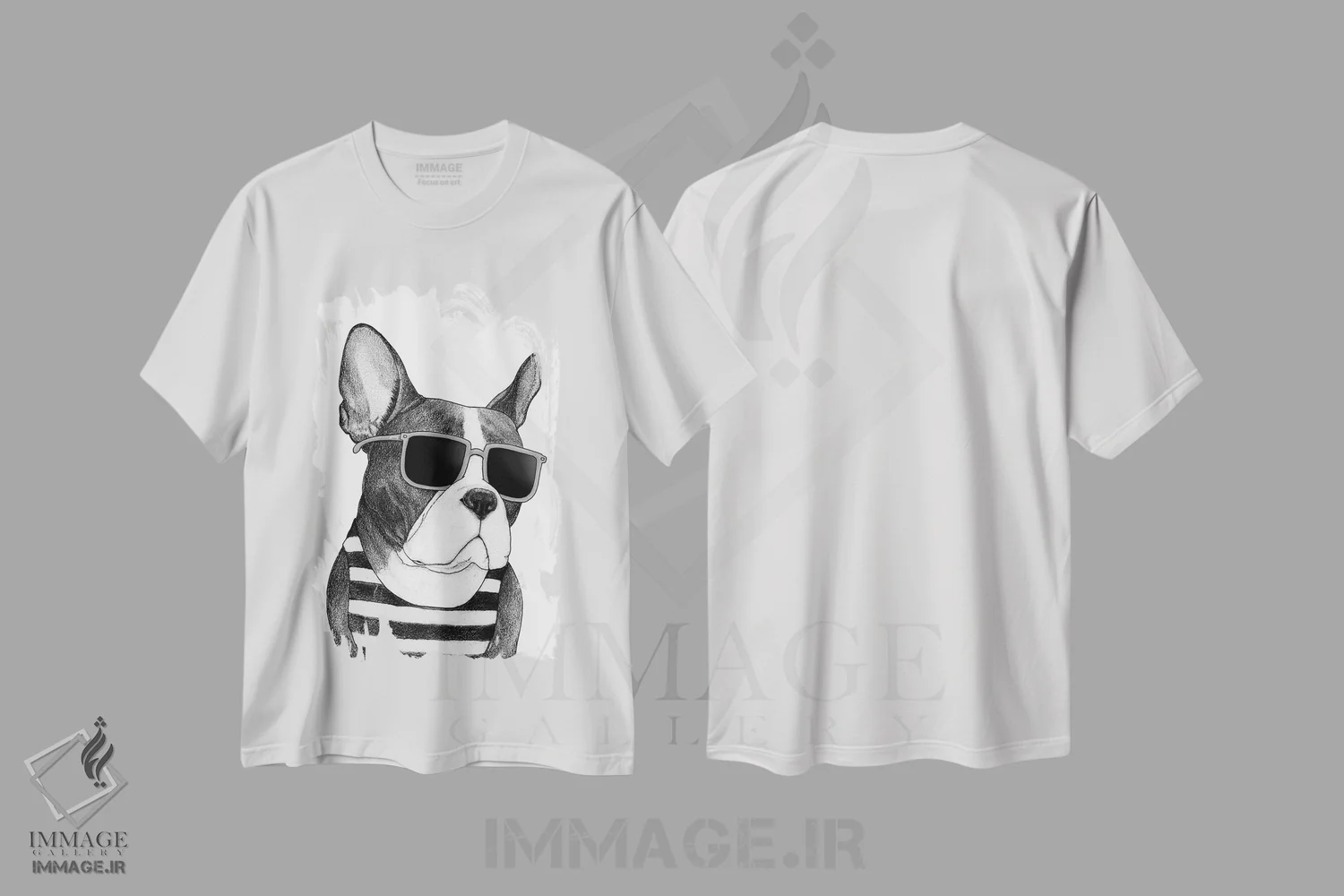 تیشرت سفید طرح دار فرنچی، دست نقاشی و طراحی دستی اثر باروف | فروشگاه ایماژ