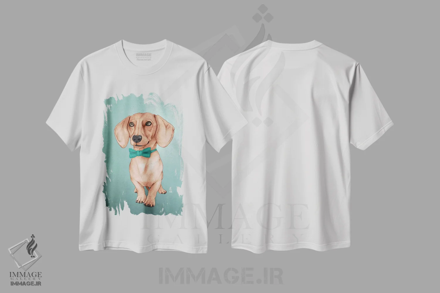 تیشرت سفید طرح دار سگ وینر، هنر فاخر اثر باروف | immage.ir