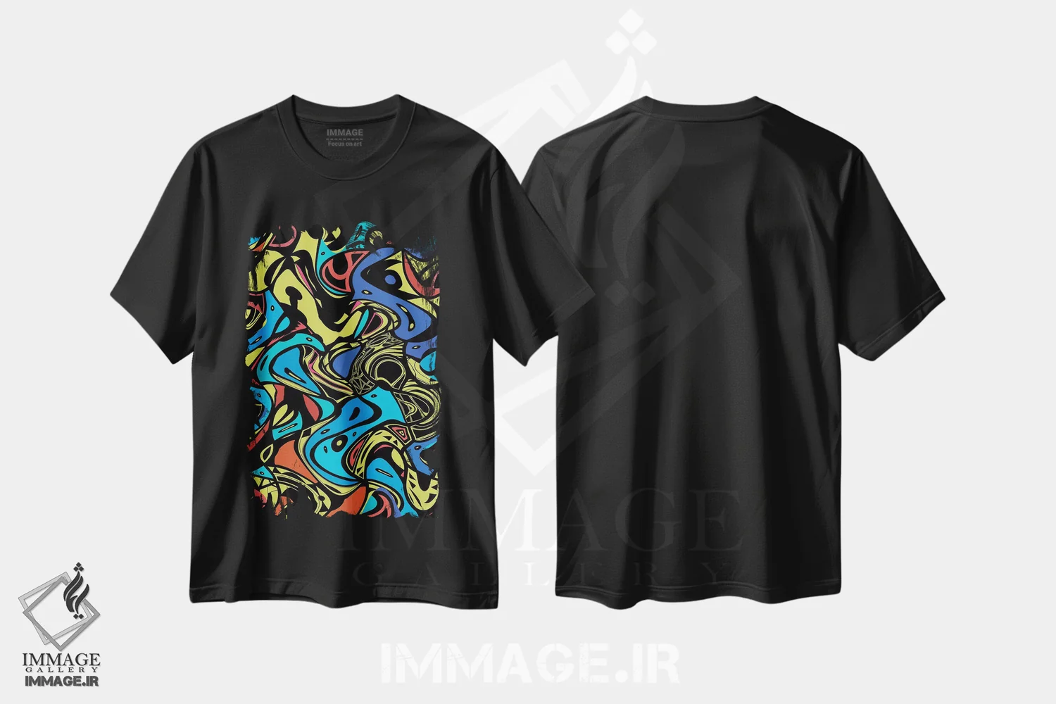 تیشرت مشکی طرح دار رنسانس روان گردان I اثر باروف | immage.ir