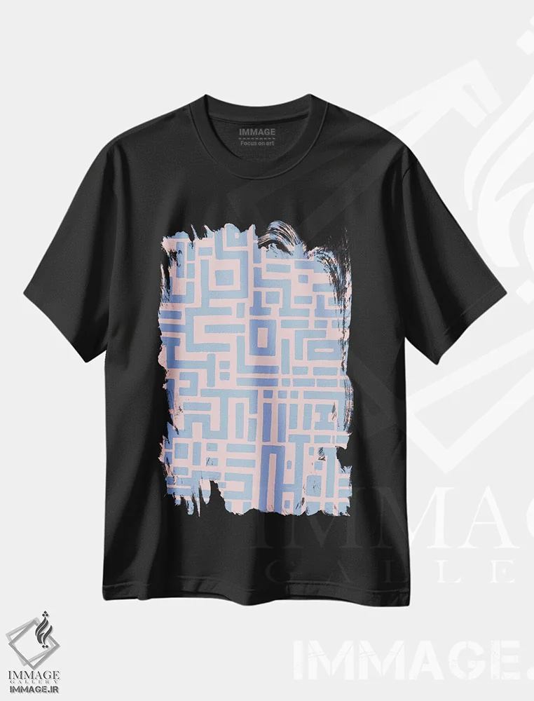تیشرت مشکی طرح دار موسیقی پاپ مد روز در شهر، آبستره اثر باروف | فروشگاه ایماژ