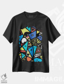 تیشرت مشکی طرح دار رنسانس شهری، آبستره اثر باروف | فروشگاه ایماژ
