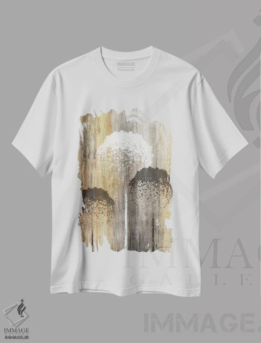 تیشرت سفید طرح دار باغ روستایی I، آبستره اثر جیمز برگارت | فروشگاه ایماژ