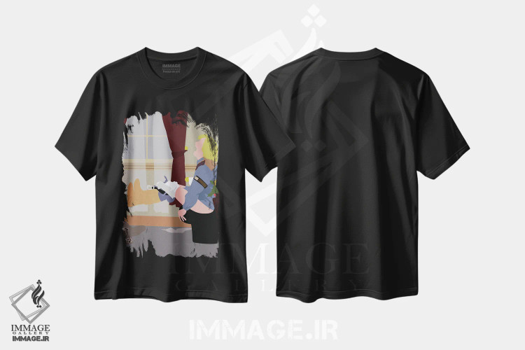 تیشرت مشکی طرح دار احمق و احمق تر، هنر دیجیتال اثر بوریلیانا | فروشگاه ایماژ