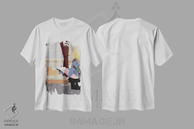 تیشرت سفید طرح دار احمق و احمق تر، هنر دیجیتال اثر بوریلیانا | immage.ir