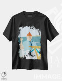 تیشرت مشکی طرح دار زندگی در آب به همراه استیو زیسو، هنر دیجیتال اثر بوریلیانا | immage.ir