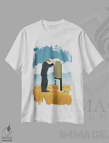 تیشرت سفید طرح دار بهتره با سال تماس بگیری II، هنر دیجیتال اثر بوریلیانا | فروشگاه ایماژ