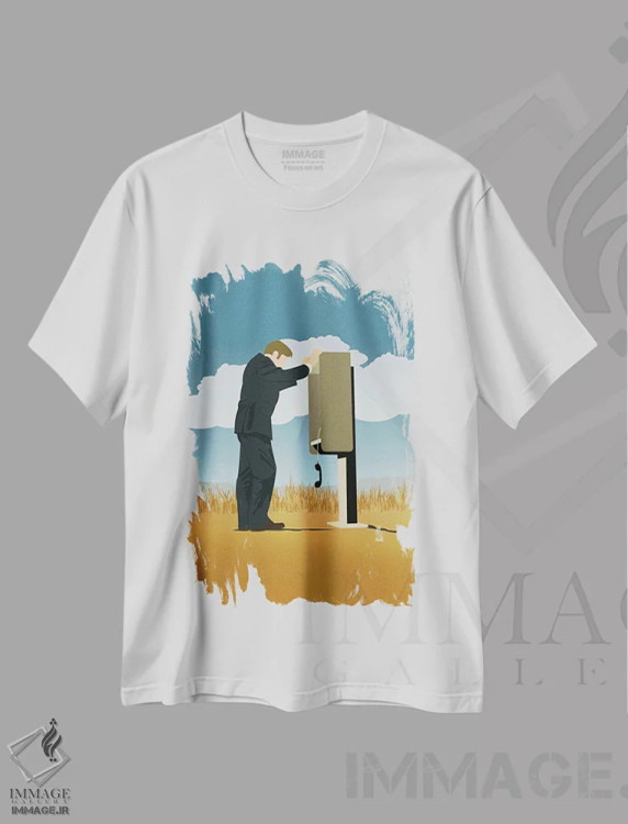 تیشرت سفید طرح دار بهتره با سال تماس بگیری II، هنر دیجیتال اثر بوریلیانا | فروشگاه ایماژ